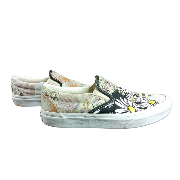 Vans Shoes - Vans Meadow Patchwork Slip On Sneakers Daisies Vans SZ 6